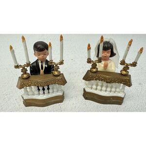VTG Holy First Communion Wilton Cake Toppers Boy & Girl Kneeling‎ Catholic